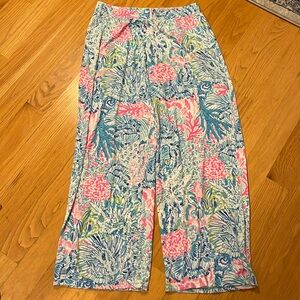 Lilly Pulitzer Lorena Breezy Palazzo Pants multi sink or swim style 2313 Large
